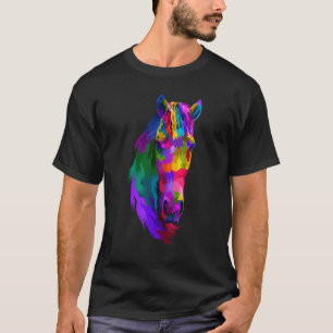 Camiseta Gráficos de Cavalo Colorido 3