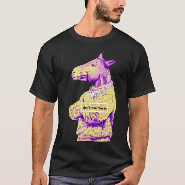 Camiseta Gráficos de Cavalo Roxo /citas motivacionais  (Frente)