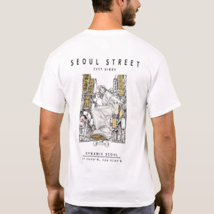 Camiseta Gráficos de Comida de Rua Coreana