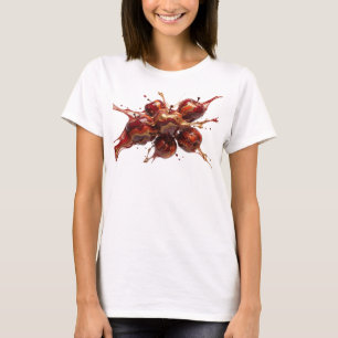 Camiseta Gráficos de Designer de Maçã Abstrata Vermelha com