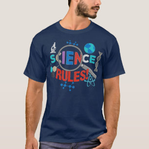 Camiseta Gráficos de Estilo de Vintagem da Regra de Ciência