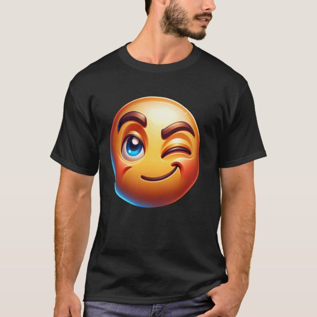 Camiseta Gráficos De Expressão Nsfw Do Face Winking (Frente)