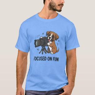 Camiseta Gráficos de Fotografia de Cachorro Boxer Fofo Cor 