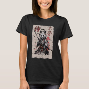 Camiseta Gráficos de Gambá Guerreiro Samurai, Arte Japonês