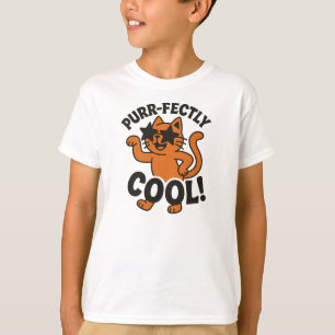 Camiseta Gráficos de Gato Laranja Funky Perfeitamente Legal
