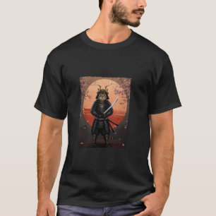 Camiseta Gráficos de Gato Samurai Guerreiro, Arte Japonês V