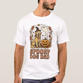 Camiseta Gráficos de Halloween de Cachorro Pai Vintage