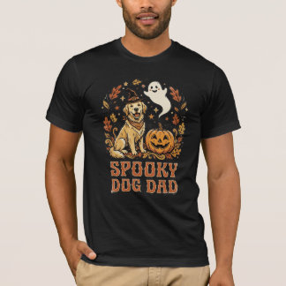 Camiseta Gráficos de Halloween de Cachorro Pai Vintage