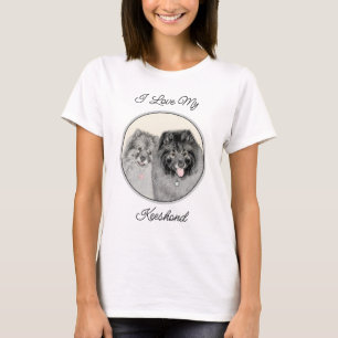 Camiseta Gráficos de Keeshond Keeshond Mãe e Filho