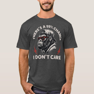 Camiseta Gráficos de Macaco Sarcástico de Chapéu e Óculos d