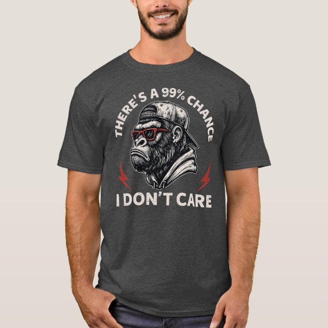 Camiseta Gráficos de Macaco Sarcástico de Chapéu e Óculos d (Frente)