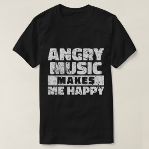 Camiseta Gráficos de Música Irritada Me Faz Feliz