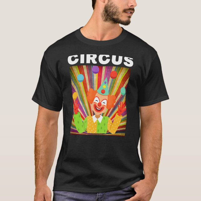 Camiseta Gráficos De Palhaço De Circo Para Partido De Circo (Frente)