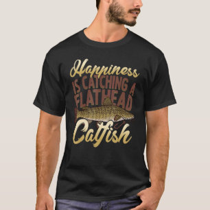 Camiseta Gráficos de Pesca de Bagre de Cabeça Chata Peixe d
