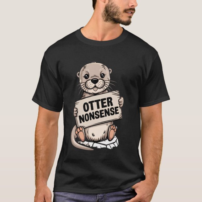 Camiseta Gráficos de Piada de Pai sem Sentido de Lontra com (Frente)