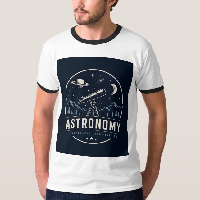 Camiseta Gráficos de Telescópio de Astronomia (Frente)
