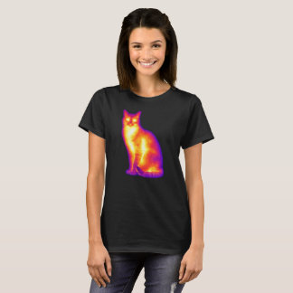 Camiseta Gráficos de Visão Térmica de Gato