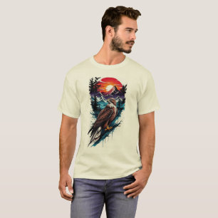 Camiseta Gráficos do Majestoso Pôr do Sol do Hawk Mountain