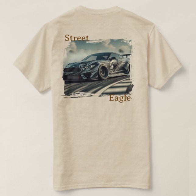 Camiseta Gráficos do Street Eagle Drift Car (Verso do Design)