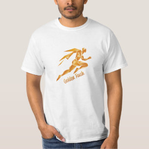 Camiseta Gráficos e Texto Dourados