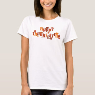 Camiseta Gráficos festivos e brilhantes de Ação de Graças d