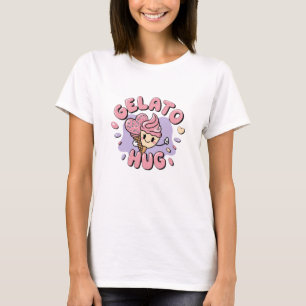 Camiseta Gráficos Gelato Adoráveis para Ventiladores Kawaii