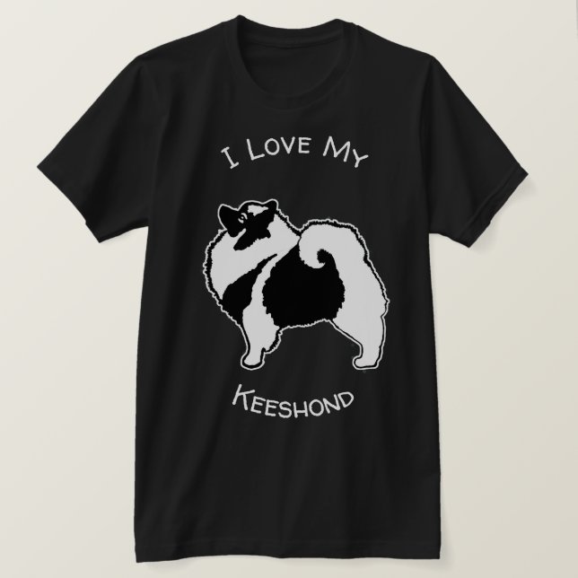 Camiseta Gráficos Keeshond - Arte de Cachorro Original (Frente do Design)