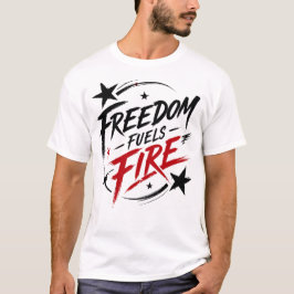 Camiseta Gráficos Patrióticos Liberdade Alimenta Fogo