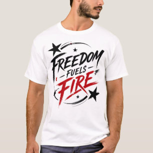 Camiseta Gráficos Patrióticos Liberdade Alimenta Fogo