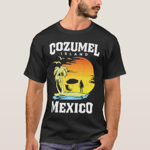 Camiseta Gráficos Retro Cool Distressed das Praias de Cozum