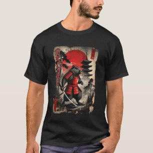 Camiseta Gráficos Vintage de Arte Japonês Ukiyo-e de Samura