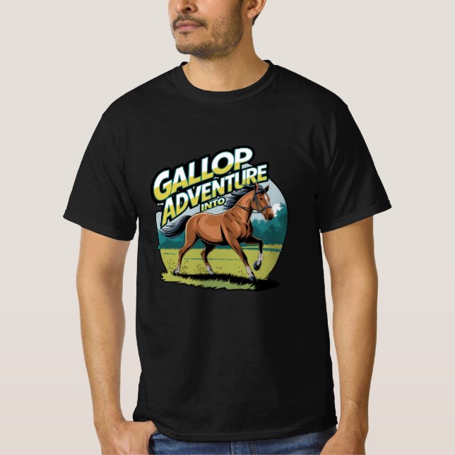 Camiseta Gráficos Whimsical para Entusiastas de Cavalos (Frente)
