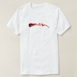 Camiseta Grafismo de Borrão de Lábios Vermelhos Artísticos