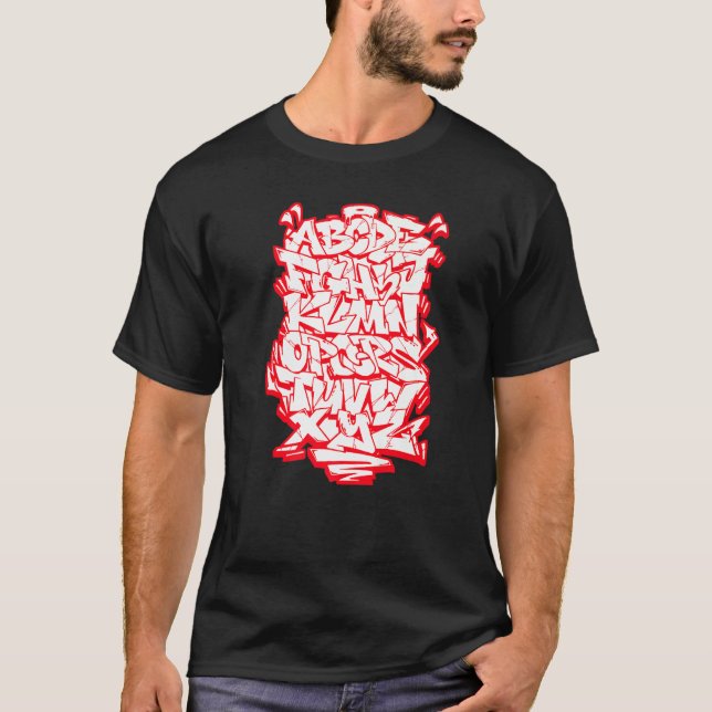 Camiseta Grafite Alphabet Hip Hop Street Wildstyle Letteri (Frente)