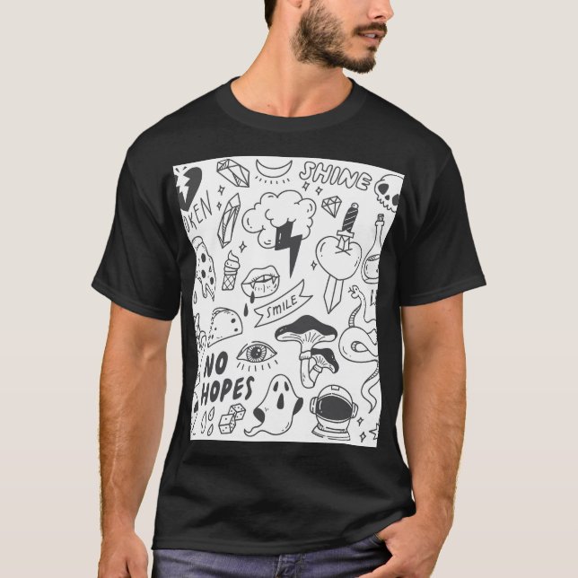 Camiseta Grafite Bonito: Conjunto de Artes de Porte. (Frente)