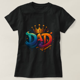 Camiseta Grafite da Coroa do Pai Rei Coroado com Amor e Org