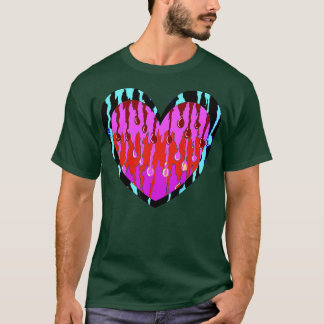 Camiseta grafite de amor de coração vermelho legal art 1