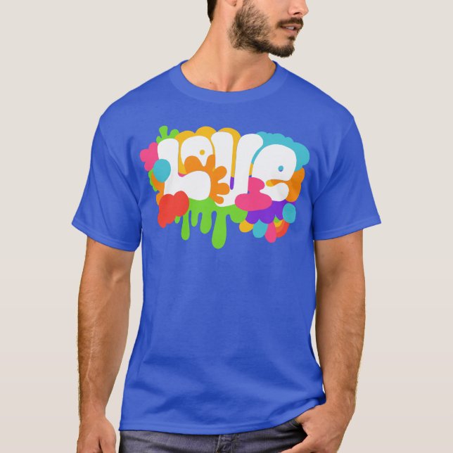 Camiseta Grafite de Amor do estilo Retro 1960 (Frente)