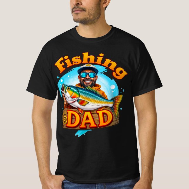 Camiseta Grafite de peixe Pai de pesca (Frente)