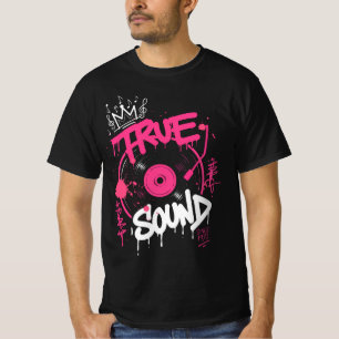 Camiseta Grafite de Som Verdadeiro Disco de Vinil Arte de R