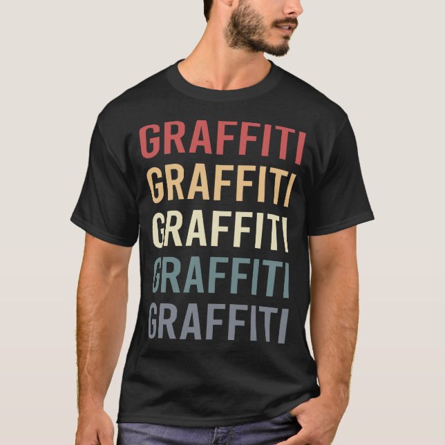 Camiseta Grafite de Texto Retro (Frente)