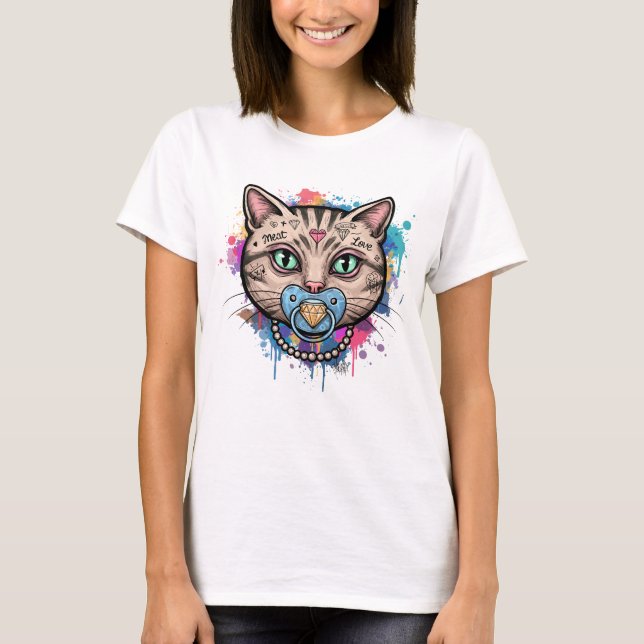 Camiseta Grafite Gato Face (Frente)