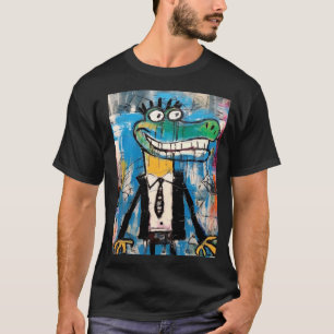 Camiseta Grafite Jacaré Arte de Rua Crocodilo
