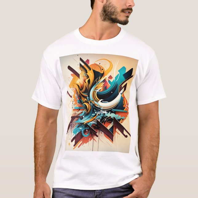 Camiseta Grafite Kandinsky Moderno Branco (Frente)
