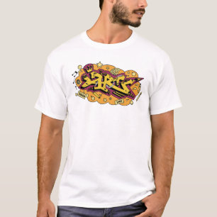 Camiseta Grafite Manuscrito Amarelo e Laranja Urbano