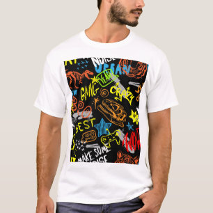 Camiseta Grafite para rapazes: Resfriamento desenhado à mão