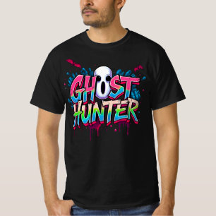 Camiseta Grafite Paranormal do Fantasma Hunter Preto