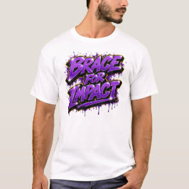 Camiseta Grafite “Prepare-se para o Impacto” Roxa em Negrit