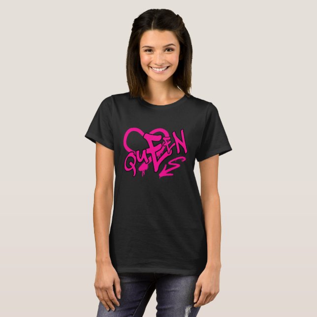 Camiseta Grafite “Rainha” Rosa Neon (Frente Completa)