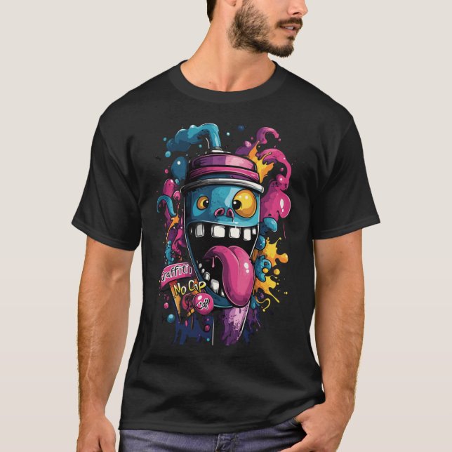 Camiseta Grafite sem pulverização de Boné pode ajustar o de (Frente)
